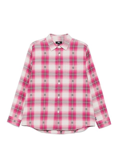 motif plaid shirt man pink STÜSSY | 11103520604