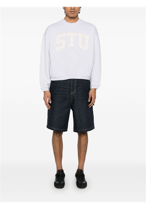 stu applique crew uomo grigia STÜSSY | 1185770062