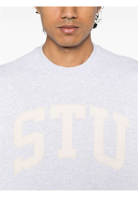 stu applique crew uomo grigia STÜSSY | 1185770062