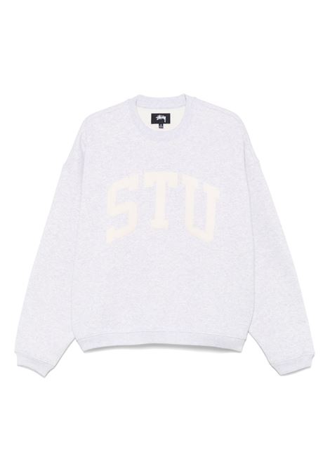 stu applique crew uomo grigia STÜSSY | 1185770062