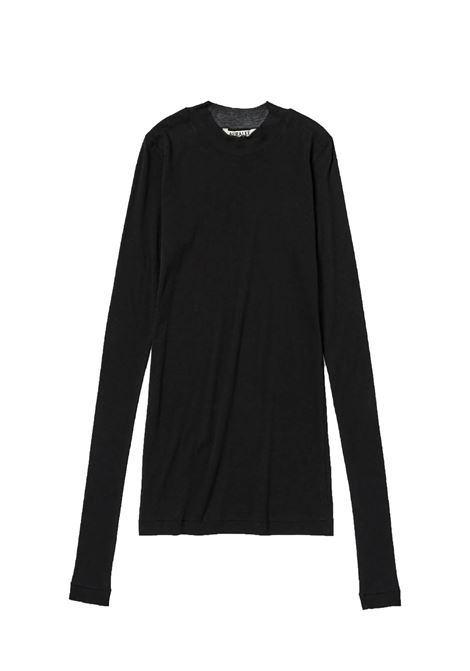 l/s rib t-shirt woman black AURALEE | A00T01HFBLACK