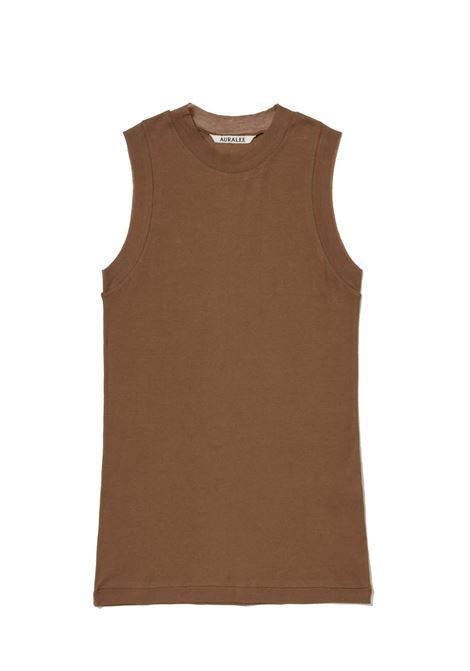 canotta semitrasparente donna marrone AURALEE | A00T04HFBROWN