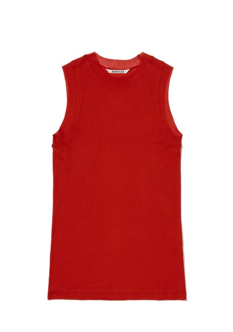 sheer tank top woman red AURALEE | A00T04HFRED