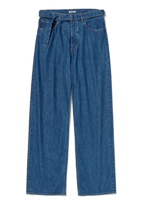 pantaloni oz denim belted uomo indigo AURALEE | A25SP02SDINDIGO