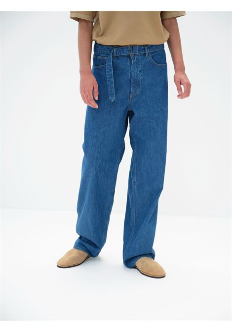 pantaloni oz denim belted uomo indigo AURALEE | A25SP02SDINDIGO