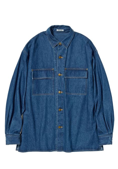 camicia denim uomo indigo AURALEE | A25SS01SDINDIGO