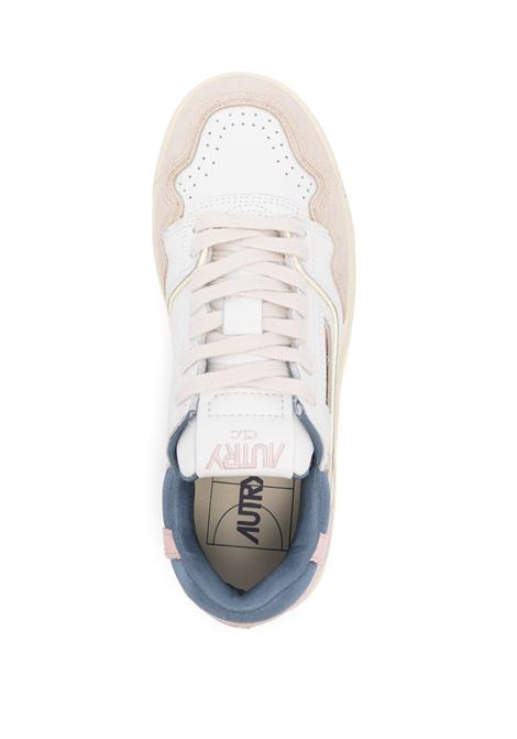 sneakers clc low rolw mc01 donna bianche e pesca AUTRY | ROLWMC01