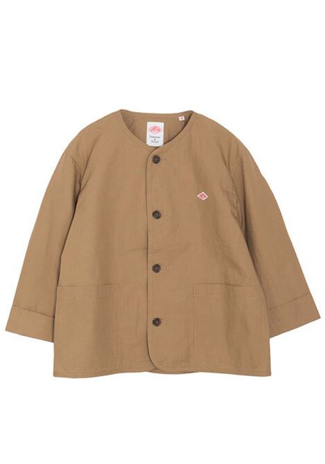 collarless short jacket woman beige DANTON | DT-A0473BEIGE