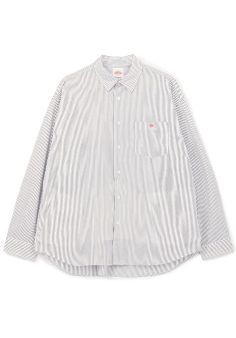 t/c poplin work shirt man white DANTON | DT-B0225WHITE/NAVY