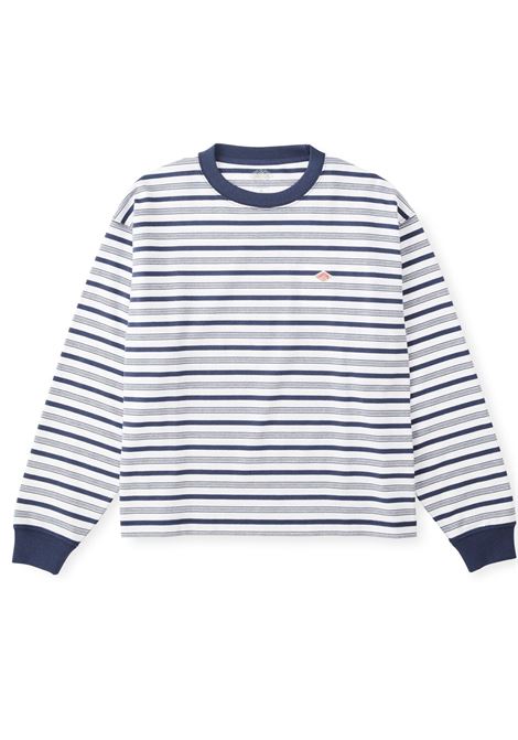 long sleeve t-shirt woman navy and white DANTON | DT-C0269LT.NAVY/WHITE