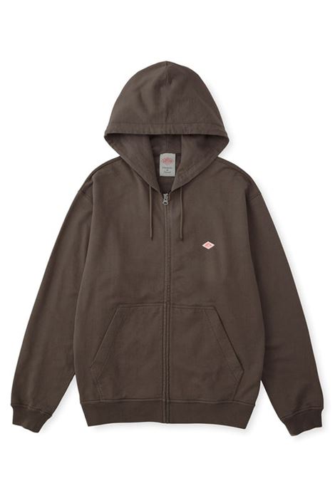 terry zip hoodie man taupe DANTON | DT-C0407DK.TAUPE