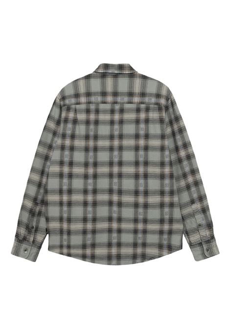 motif plaid shirt man grey STÜSSY | 11103520008
