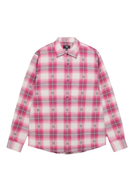 motif plaid shirt man pink STÜSSY | 11103520604