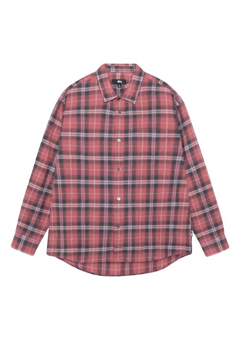 beach plaid shirt man red STÜSSY | 11103580601