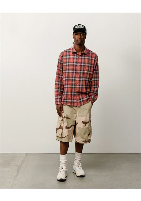 beach plaid shirt man red STÜSSY | 11103580601