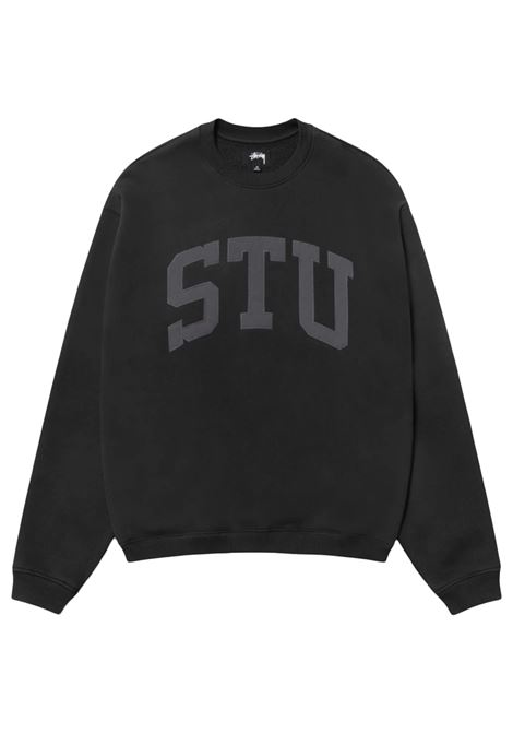 stu applique crew uomo nera STÜSSY | 1185770001