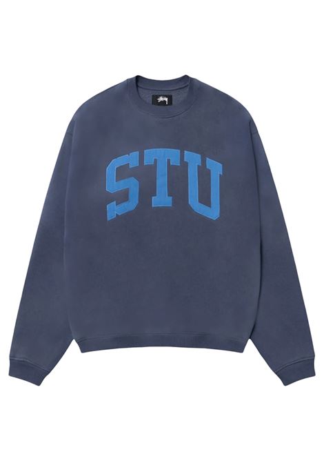 stu applique crew uomo blu STÜSSY | 1185770801