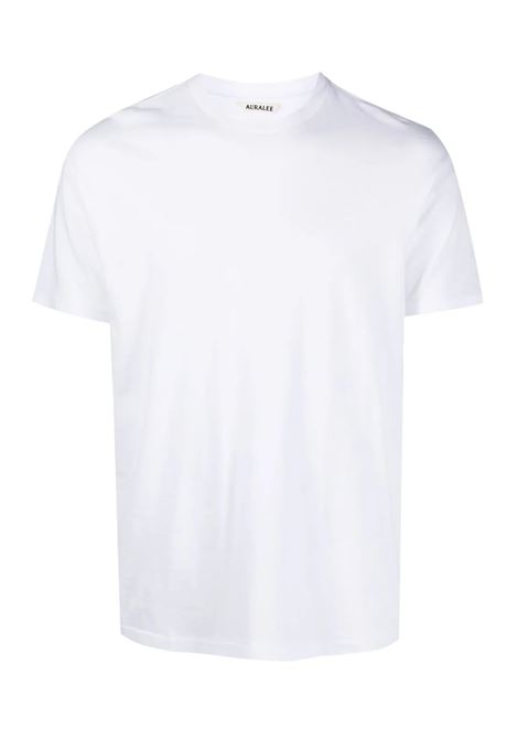 t-shirt seamless crew neck uomo bianca AURALEE | A00T01STWHITE