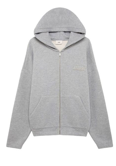 hoodie zip sweatshirt man grey AUTRY | HIPX032D