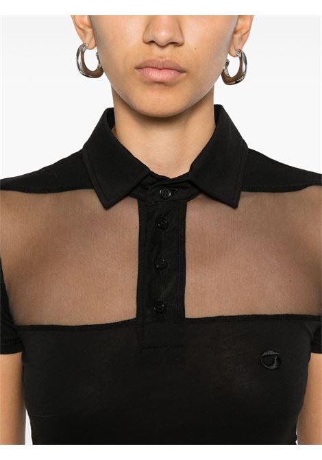 top striped sheer polo donna nero COPERNI | COPJS115F5028BLK