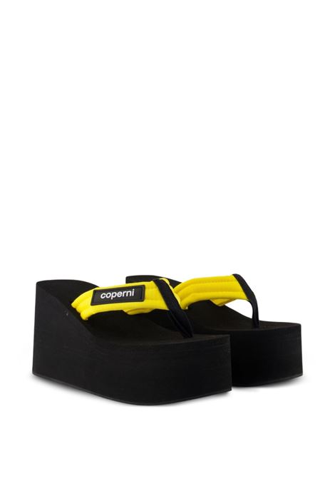sandali branded wedge donna neri e gialli COPERNI | COPSH09F3070BLKYLW