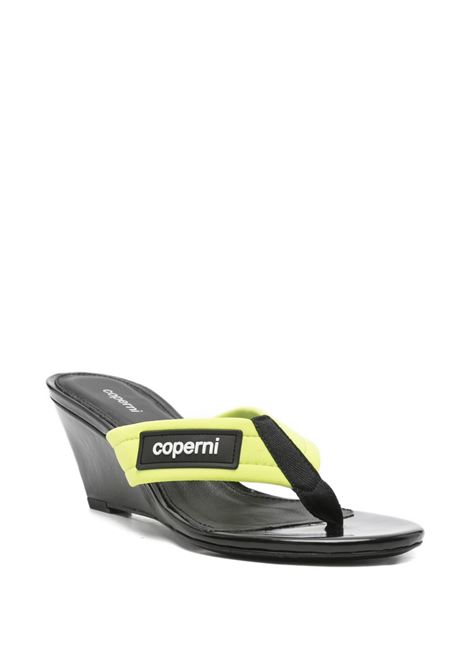 lift flip flop sandals woman black and lime COPERNI | COPSH97F3070GRN