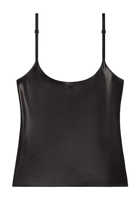 top lingerie glossy donna nero COURRÈGES | 126CDE155AC00359999