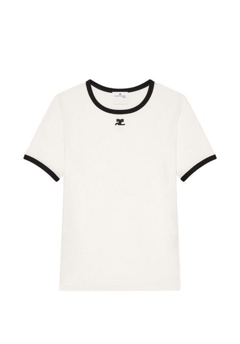 t-shirt signature donna bianca COURRÈGES | VESJTS017JS00700092