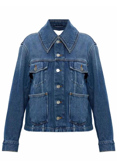 heavy denim jacket woman blue GANNI | A1010073569