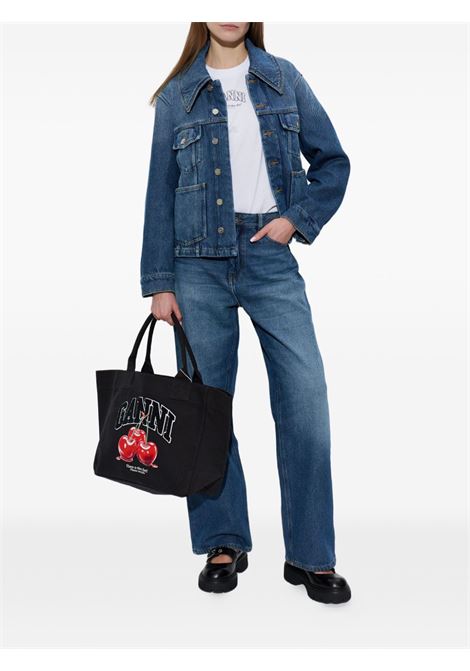 giacca denim heavy donna blu GANNI | A1010073569