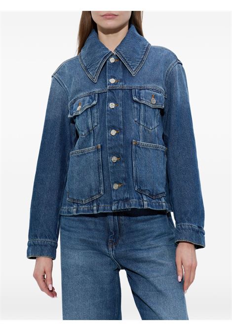 giacca denim heavy donna blu GANNI | A1010073569