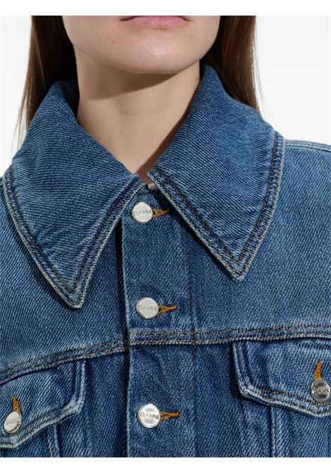 heavy denim jacket woman blue GANNI | A1010073569
