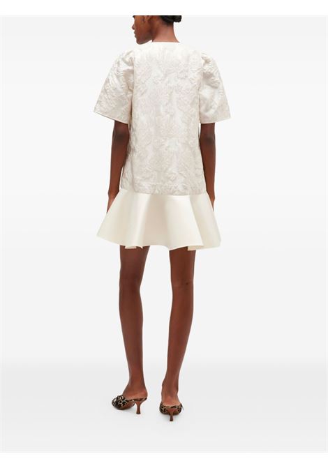 abito mini satin cloque donna bianco opaco GANNI | A1030105135