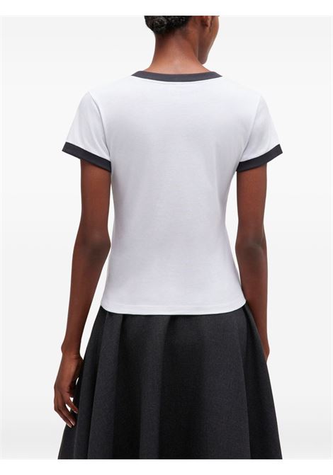 t-shirt cropped kitty donna bianca GANNI | A1050030151