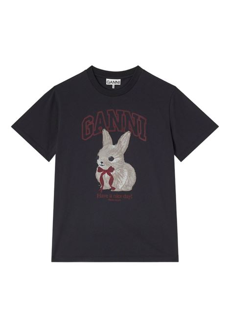bunny ts-hirt woman black GANNI | A1050061252