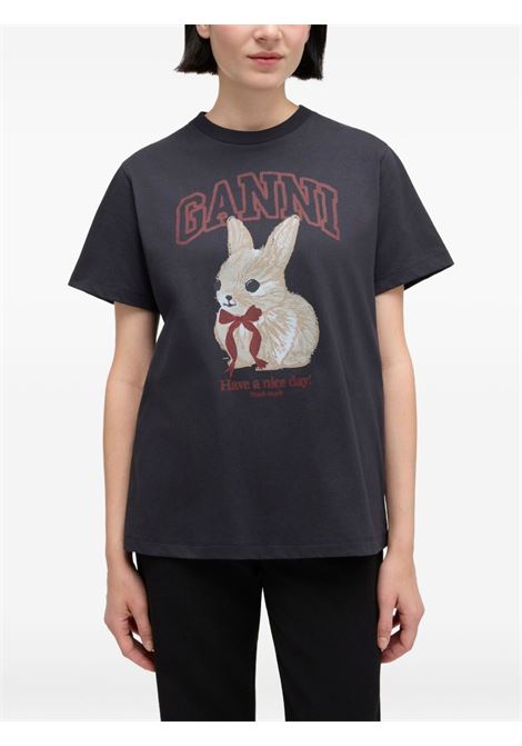 bunny ts-hirt woman black GANNI | A1050061252