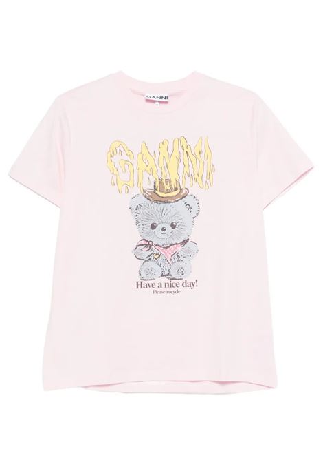 cowboy bear t-shirt woman pink GANNI | A1050074868
