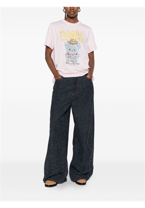 t-shirt cowboy bear donna rosa GANNI | A1050074868