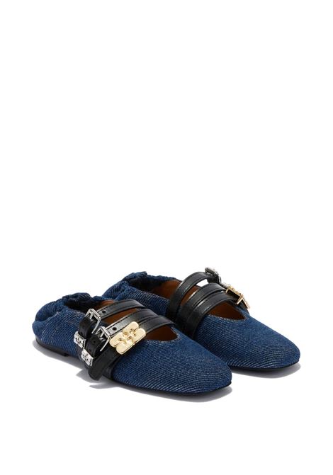 ballerine sue triple ballerina denim  donna blu GANNI | B1020073569