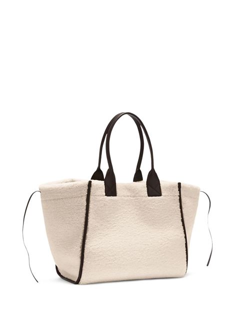 shearling xxl tote bag woman egret GANNI | B2110033135