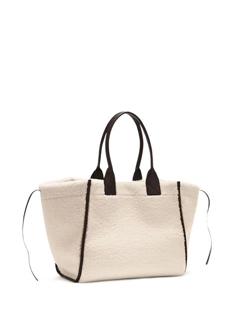 shearling xxl tote bag woman egret GANNI | B2110033135