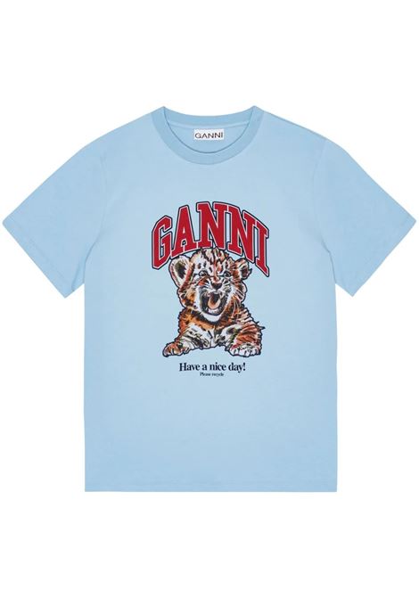 tiger t-shirt woman light blue GANNI | T4007745