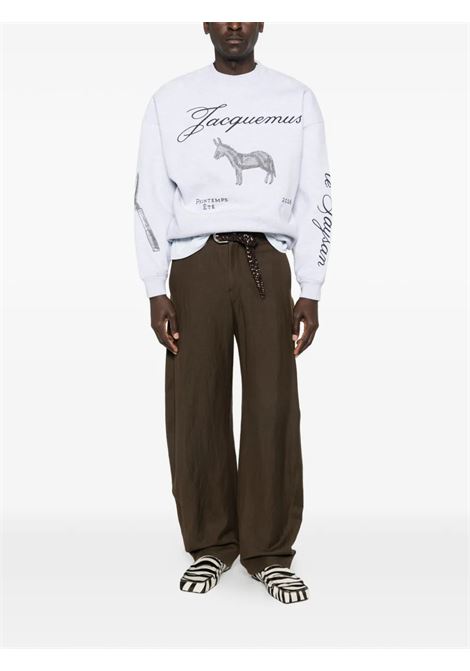 felpa le sweatshirt ane uomo grigia JACQUEMUS | SSM00314AJ001749DS