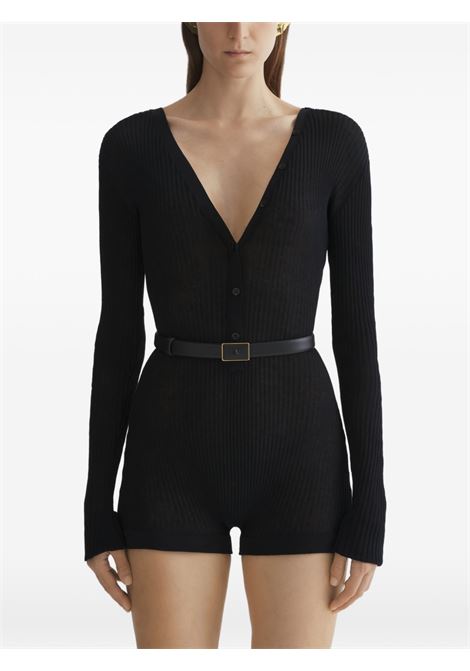 knit buttoned bodysuit woman black MUGLER | 26P2BO029011361999