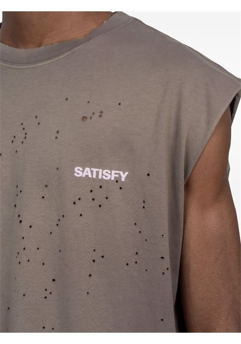 mothtech muscle tee man dark beige SATISFY | 1100591E02