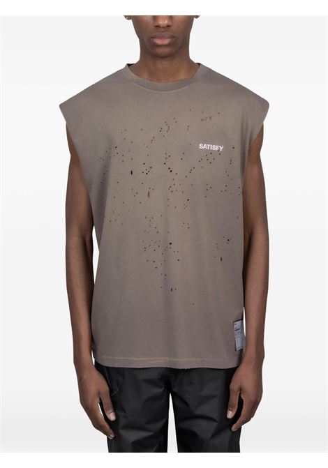 mothtech muscle tee man dark beige SATISFY | 1100591E02