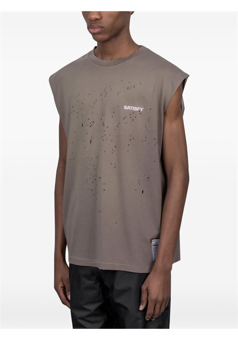 mothtech muscle tee man dark beige SATISFY | 1100591E02