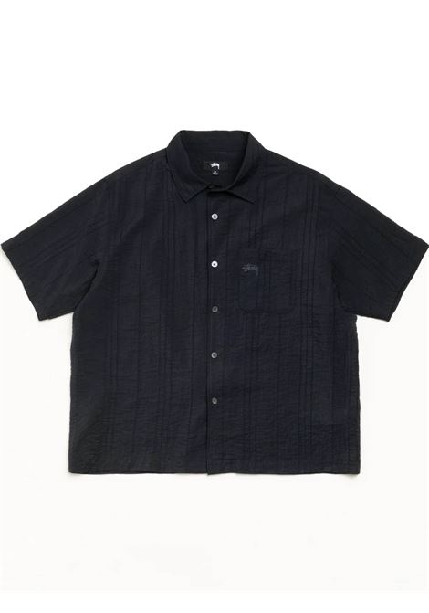 camicia pleated textured unisex nera STÜSSY | 11103830001