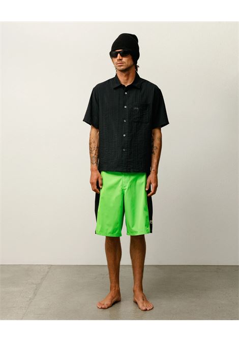 camicia pleated textured unisex nera STÜSSY | 11103830001