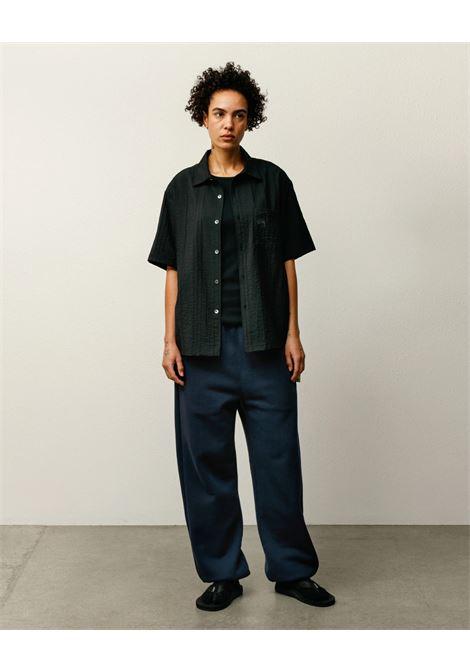 camicia pleated textured unisex nera STÜSSY | 11103830001